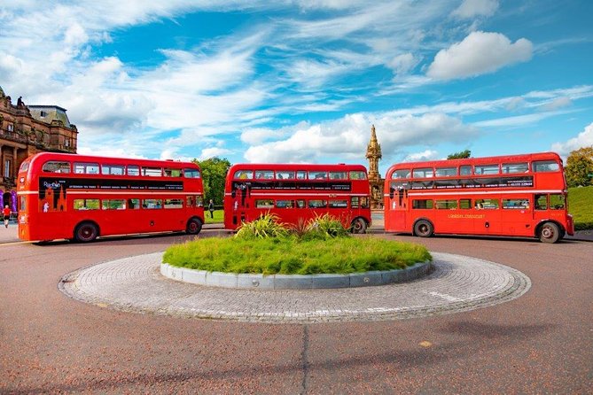 Glasgow Evening Dining Experiences - A vintage red bus with Italian dinner, centered on real Glasgow