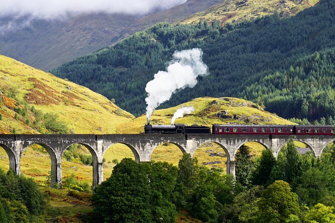 Glenfinnan Viaduct Glencoe and Fort William Tour from Edinburgh - Hagrid’s Hut Trailhead and The Three Sisters: Glencoe’s Film Country in Real Weather