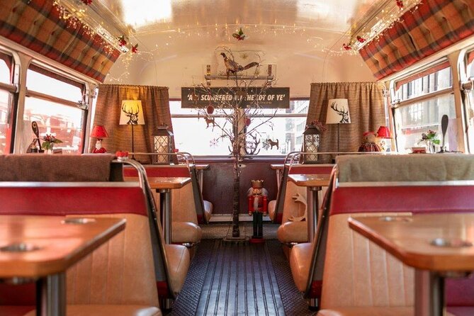 Red Bus Ride Along with Santa in Glasgow - A vintage Routemaster at 6:00 pm, with pickup built in