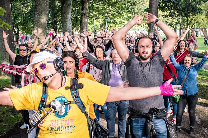 Silent Disco Adventure Tour - Following the Royal Mile: National Gallery Steps, Scott Monument Singing, and the Station Groove